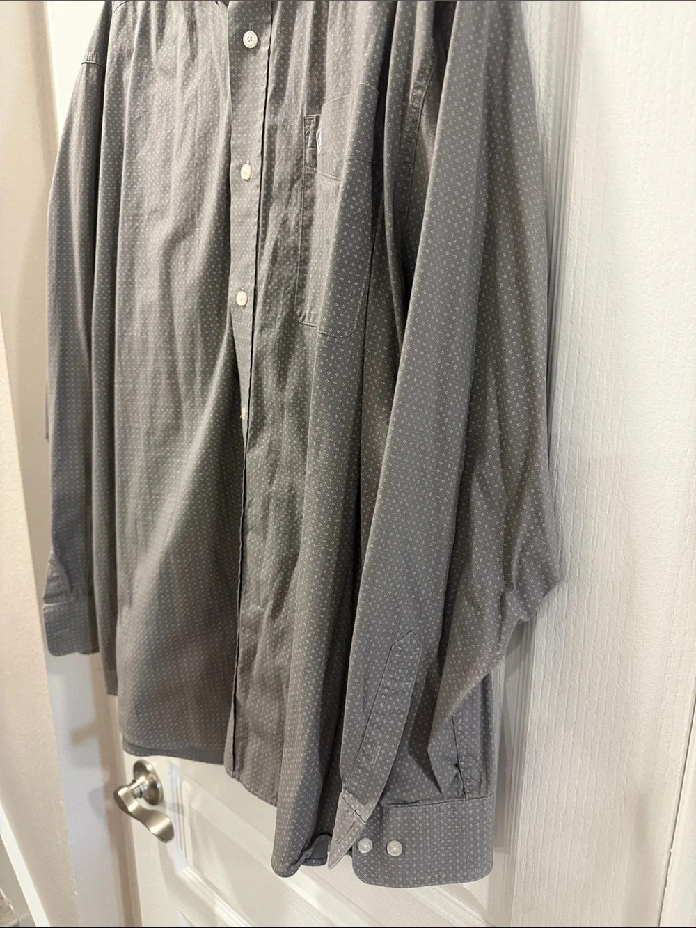 Ariat Men’s Gray Button-Down Shirt with Micro Dot Print XL